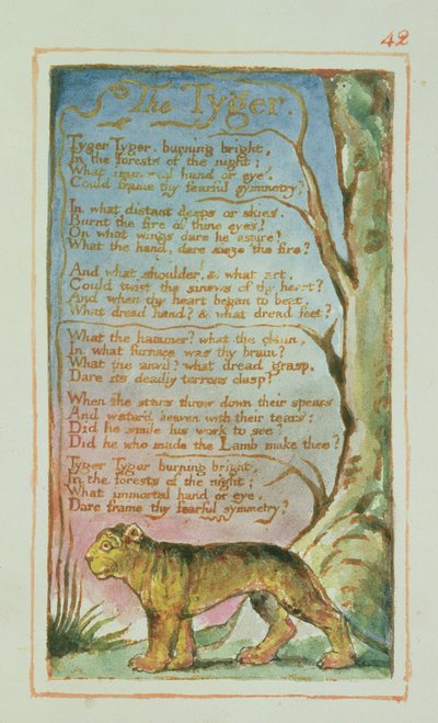 The Tyger: Plate 42 from Songs of Innocence and of Experience (Copy AA) by William Blake